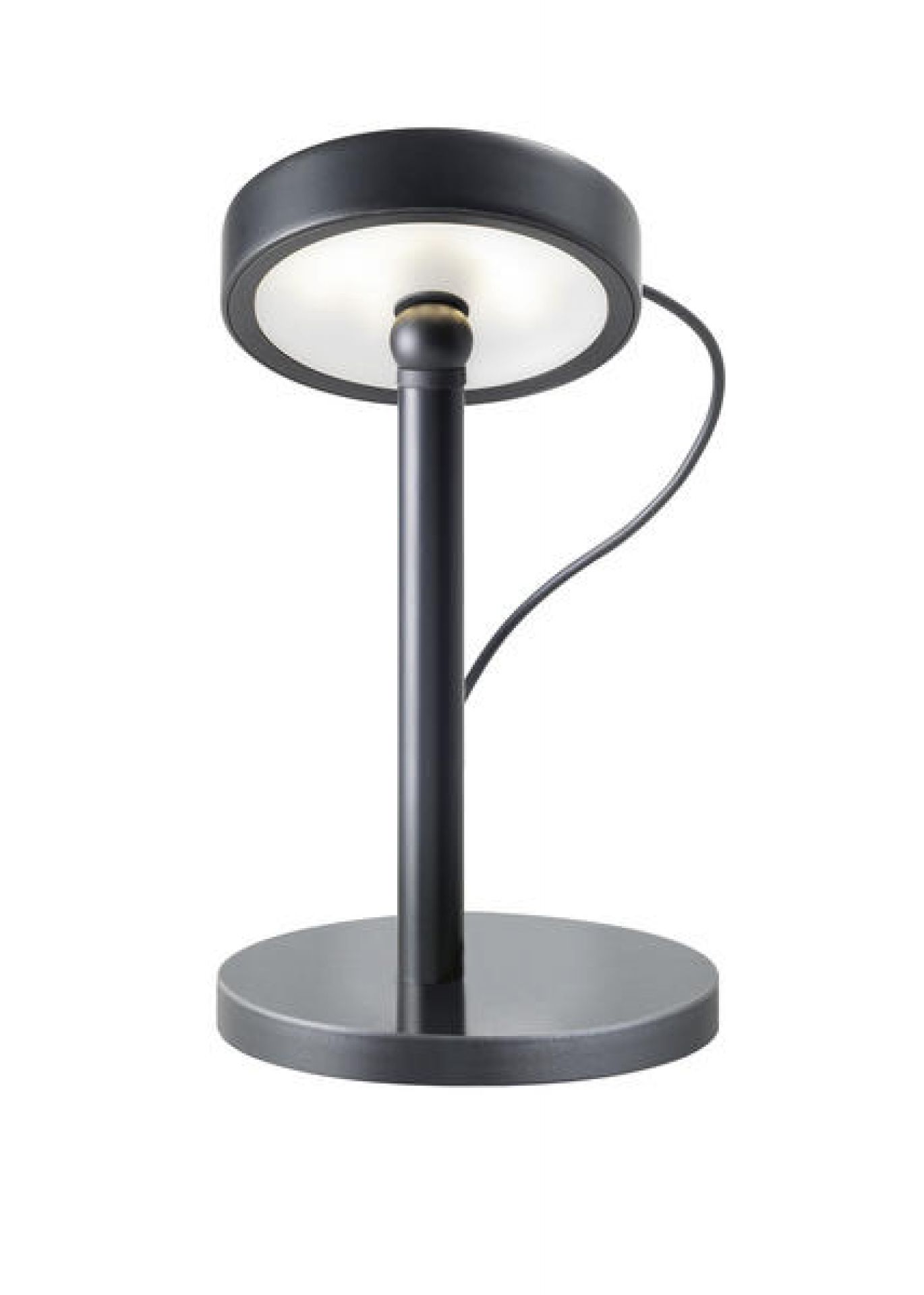 U-Turn Tischleuchte von Belux in Schwarz, moderne LED-Tischlampe für Büro und Nachttisch.